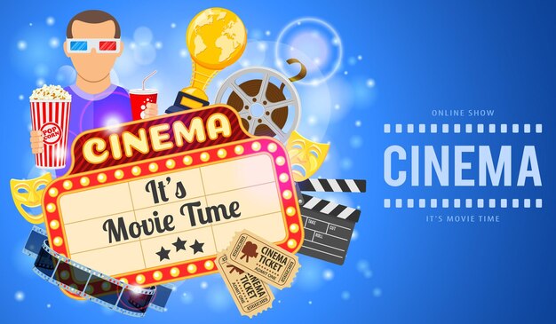 Icons representing diverse movie genres like action, comedy, sci-fi, and horror
